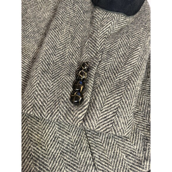 Vintage Haggar Imperial Herringbone Wool Blazer Elbow Patches USA - Picture 10 of 16